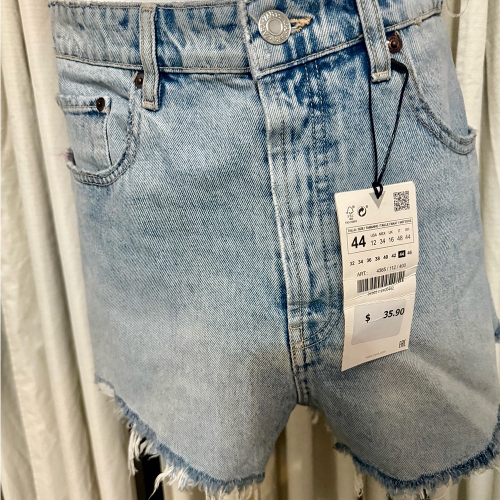Zara Sky Blue Denim Shorts